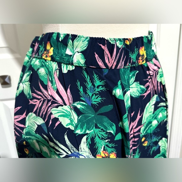 LOFT 2-Piece Set Cap Sleeve Top Sz Petite M & Wide Leg Pants Sz L Tropical NWT - Picture 13 of 16